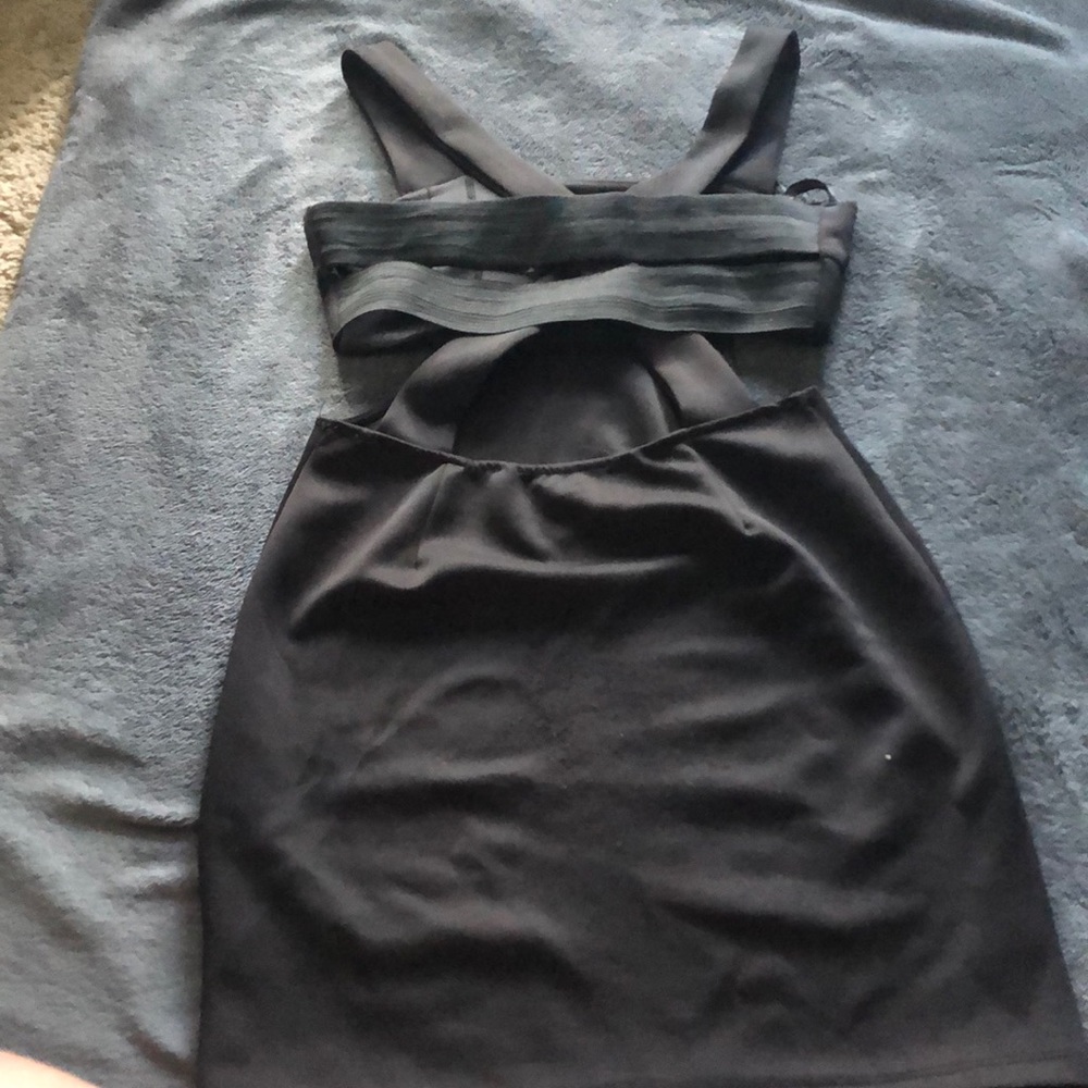 Forever 21 black crisscross and cut out dress